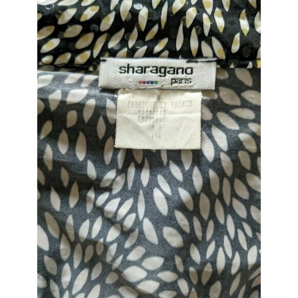 Vintage Sharagano Paris Women Shirt Dress Knit Glue-On Sequins Made In France M - Picture 7 of 10